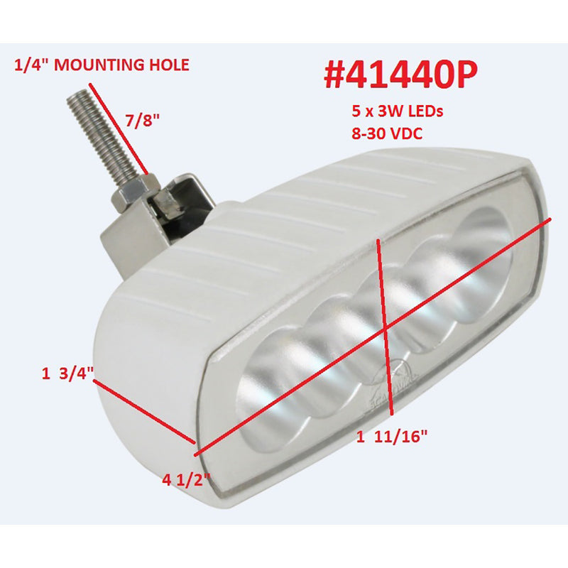 Load image into Gallery viewer, Scandvik Bracket Mount LED Spreader Light  White 41440P
