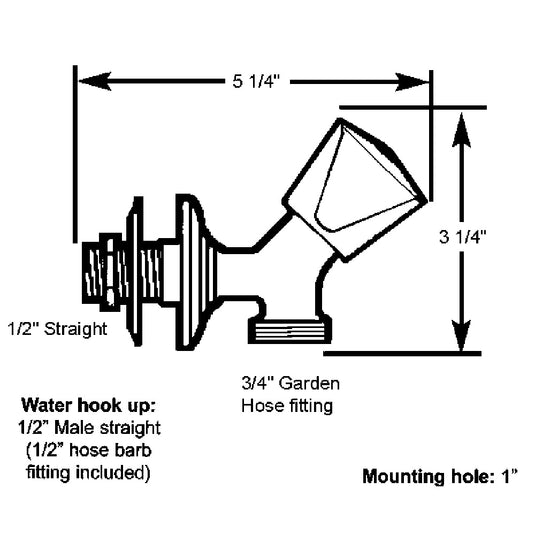 Scandvik SS Washdown Spigot 10187P