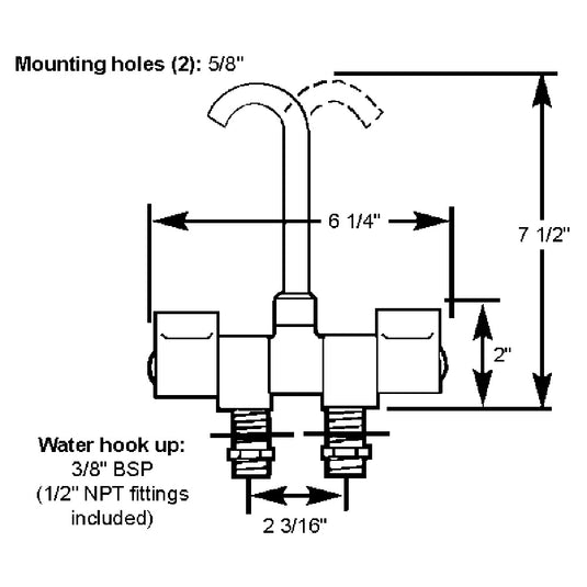 Scandvik Chrome Folding Spout Mixer 10474P
