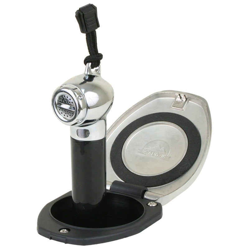 Load image into Gallery viewer, Scandvik Black  SS Recessed Transom Shower HandleHose  VerticalHorizontal Mount  6 Hose 12124P
