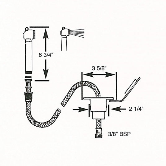Scandvik Recessed Transom Shower w6 Hose  White 10055P
