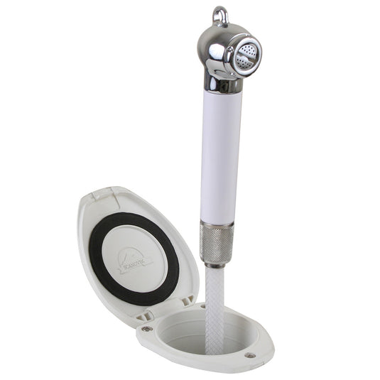 Scandvik Recessed Shower w6 White Hose  PushButton 12106P