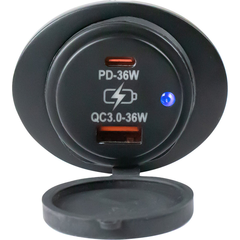 Load image into Gallery viewer, SeaDog Oval Surface Mount USB 30  USBC Power Socket 4265351
