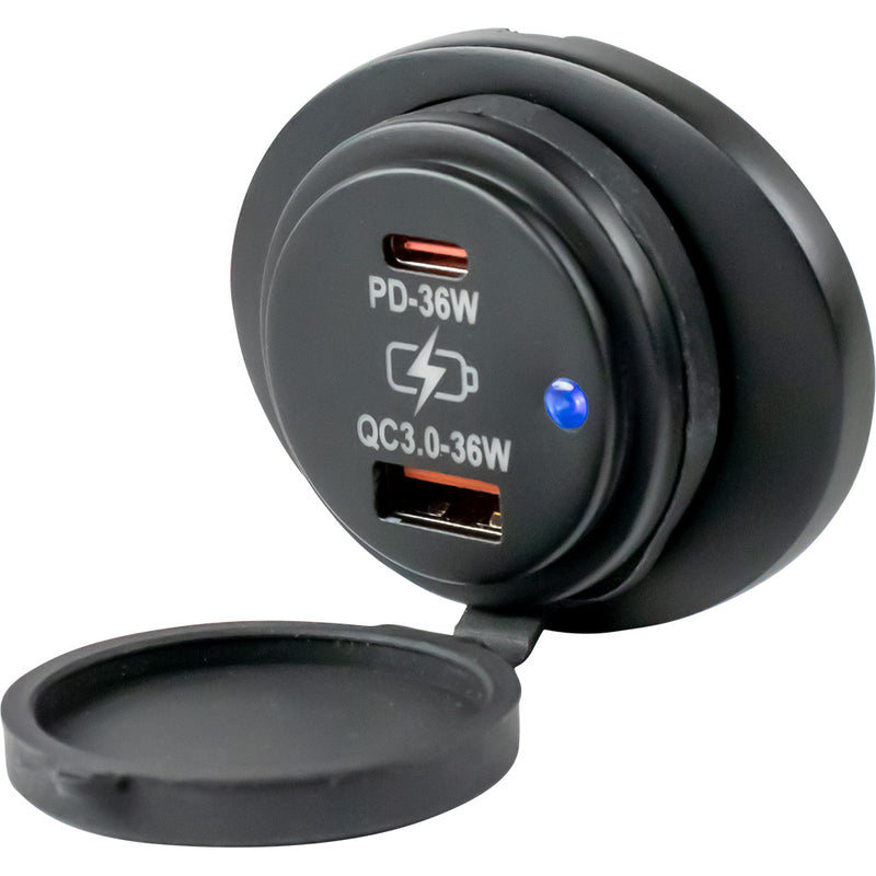 Load image into Gallery viewer, SeaDog Oval Surface Mount USB 30  USBC Power Socket 4265351
