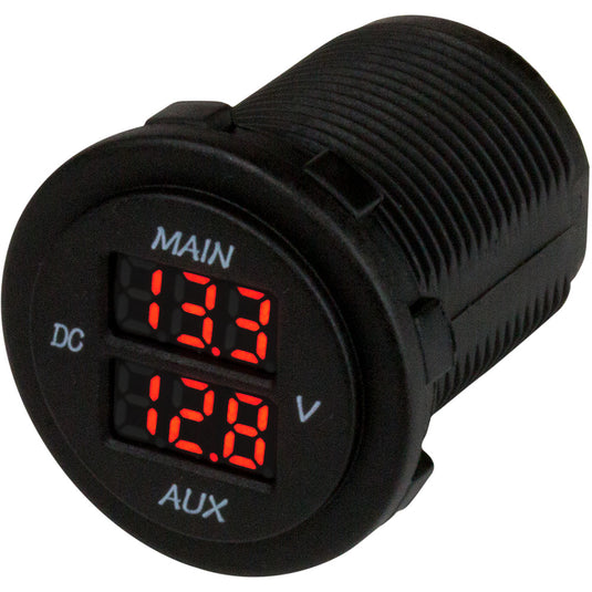 SeaDog Round Voltage Meter 5V15VDC wRainbow Dial 4216161