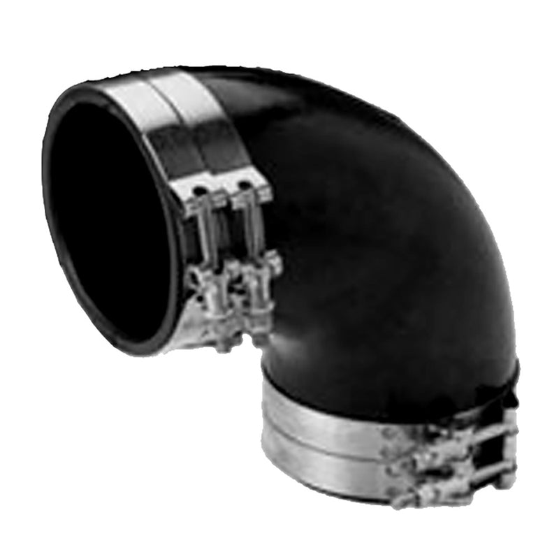 Load image into Gallery viewer, Trident Marine 6 ID 90Degree EPDM Black Rubber Molded Wet Exhaust Elbow w4 TBolt Clamps TRL690SS

