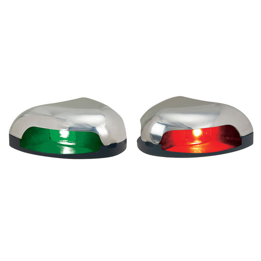 Perko RedGreen Horizontal Mount Side Light  Pair  Stainless Steel 0626DP0STS