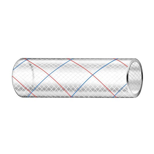Trident Marine 58 x 50 Clear Reinforced PVC Hose Tubing Red  Blue Tracer 1620586