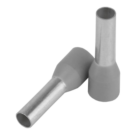Pacer Grey 12 AWG Wire Ferrule  10mm Length  25 Pack TFRL1210MM25