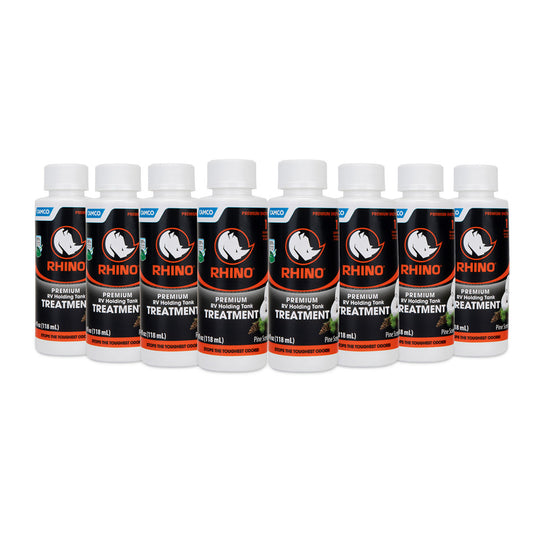 Camco Rhino Premium RV Holding Tank Treatment  8 Single 4oz Bottles 41511