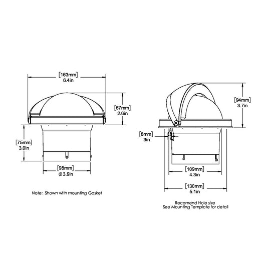 Ritchie SS2000 SuperSport Compass  Flush Mount  Black SS2000