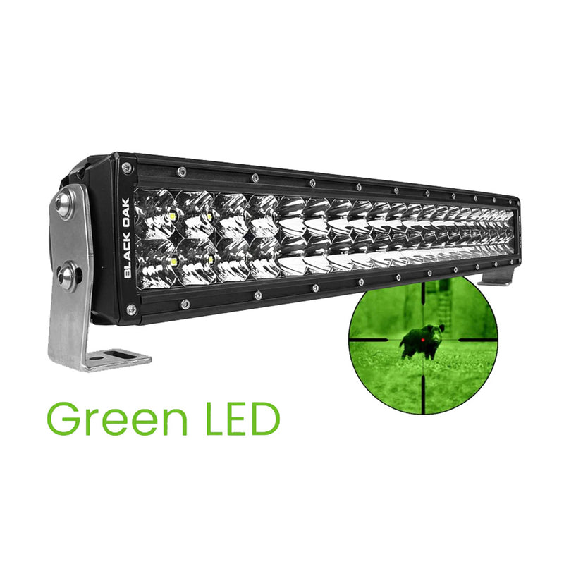 Load image into Gallery viewer, Black Oak Curved Double Row Combo Green Hog Hunting 20 Pro Series 30 LED Light Bar 20CGD3OS
