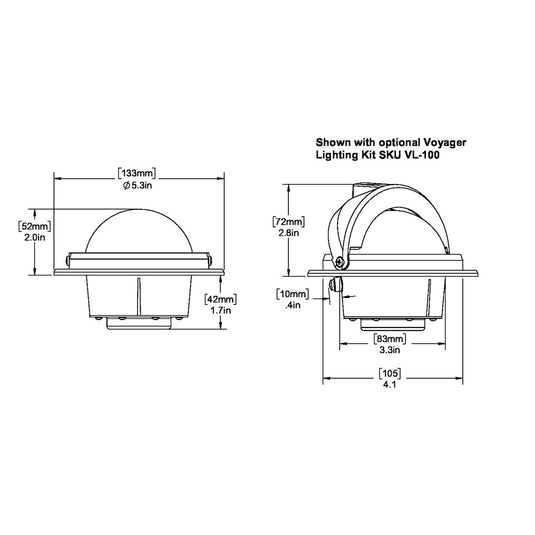 Ritchie RU90 Voyager Compass  Flush Mount  Black RU90