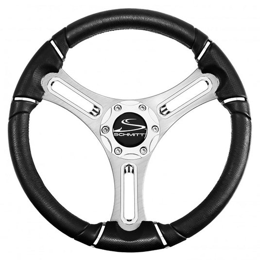 Schmitt Marine Torcello 14 Wheel  04 Series  Polyurethane Wheel wChrome Trim  Cap  Brushed Spokes  34 Tapered Shaft