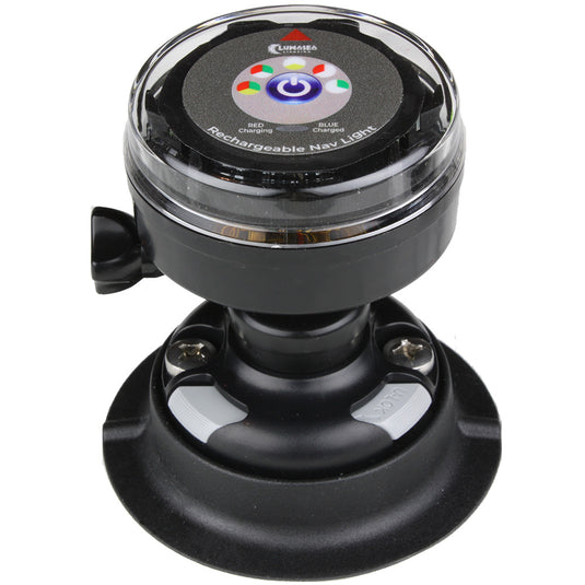 Lunasea Rechargeable TriColor Portable Navigation Light wRailBlaza Quikport Mount  Black LLB72BKUB01