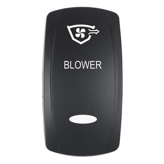 Pacer Actuator  BLOWER fV Series Contura Switches  Black  Laser Etched TopBottom Light EV2LEBLWR