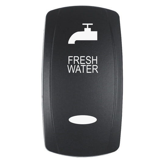 Pacer Actuator  FRESH WATER fV Series Contura Switches  Black  Laser Etched TopBottom Light EV2LEFRSH