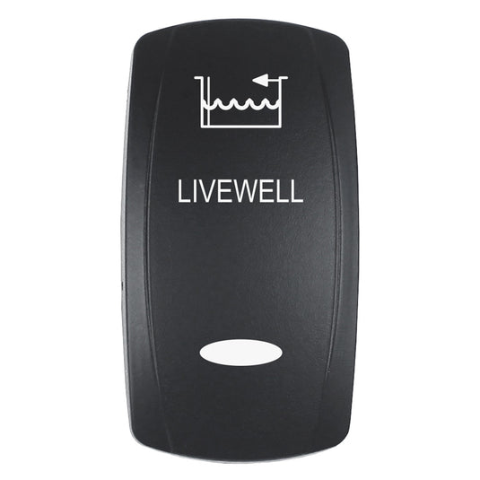 Pacer Actuator  LIVEWELL fV Series Contura Switches  Black  Laser Etched TopBottom Light EV2LELVWL