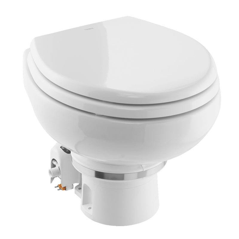 Load image into Gallery viewer, Dometic MasterFlush MF 7120  White  Electric Macerating Toilet wOrbit Base  Slow Close Seat  Freshwater  12V 9610007270
