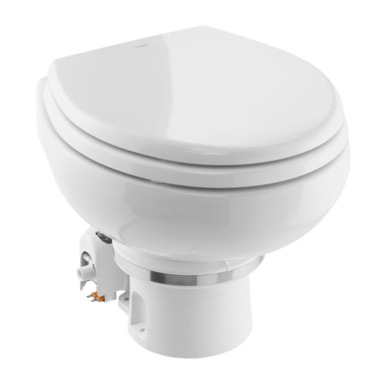 Dometic MasterFlush MF 7120  White  Electric Macerating Toilet wOrbit Base  Slow Close Seat  Freshwater  12V 9610007270