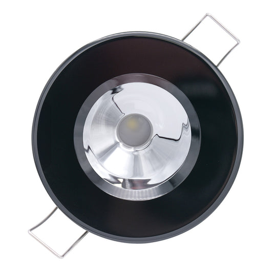 Lumitec Illusion Flush Mount LED Down Light  Spectrum RGBW  Warm White  Black Housing  Chrome Reflector 117165