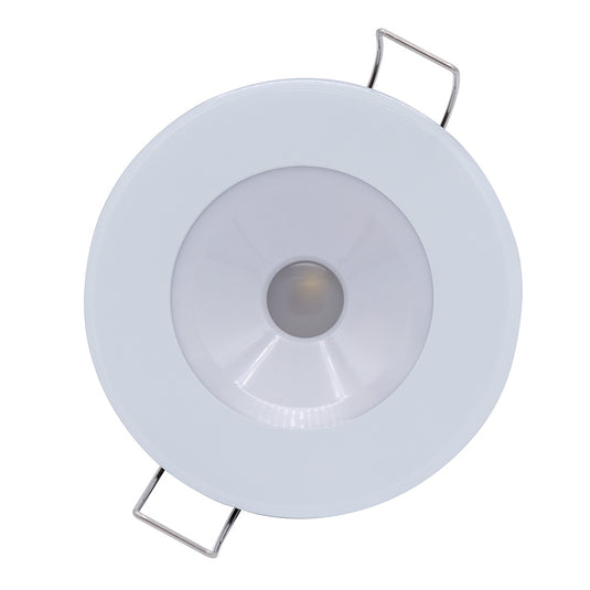 Lumitec Illusion Flush Mount LED Down Light  Warm White  Dimming  White Housing 117129