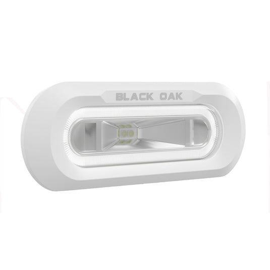 Black Oak Low Pro Marine Spreader Light  Flush Mount  White Housing  White LED MLPSFW