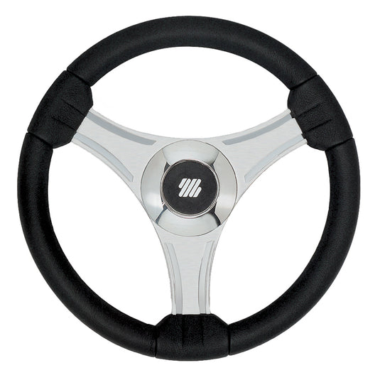 Uflex  Tavolara  138 Black Polyurethane Steering Wheel wSilver Spokes  X62 Hub 65277N