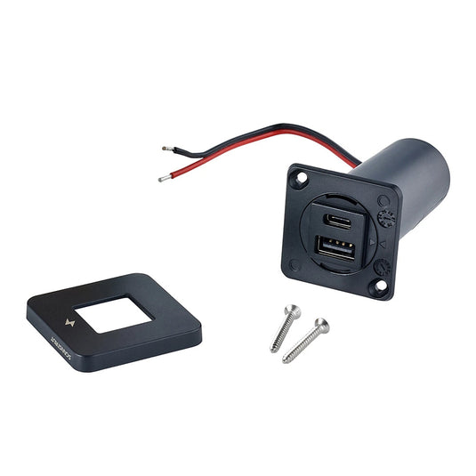 Scanstrut TILE USBAUSBC Interior Charging Socket  1224V  Black Bezel SCTILE10