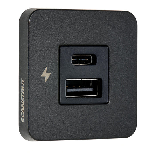 Scanstrut TILE USBAUSBC Interior Charging Socket  1224V  Black Bezel SCTILE10