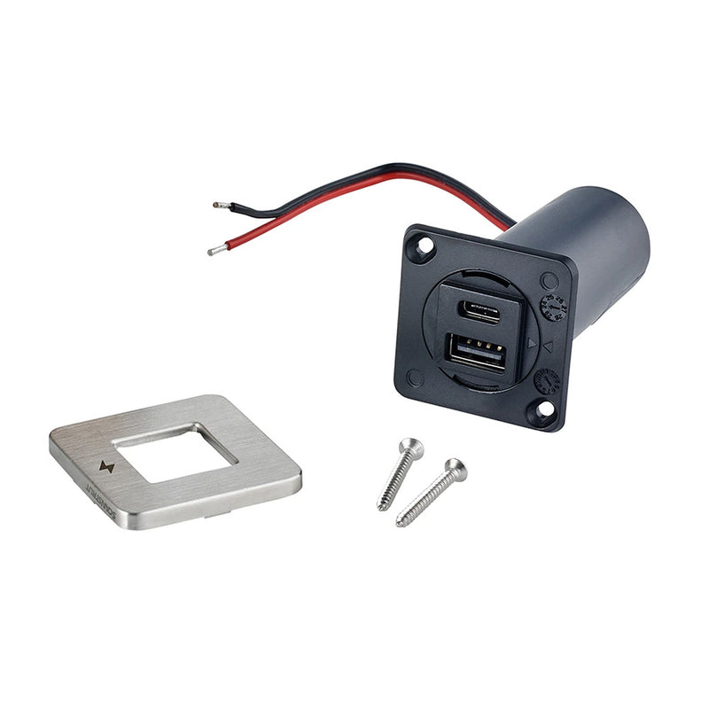 Load image into Gallery viewer, Scanstrut TILE USBAUSBC Interior Charging Socket  1224V  Stainless Steel Bezel SCTILE11
