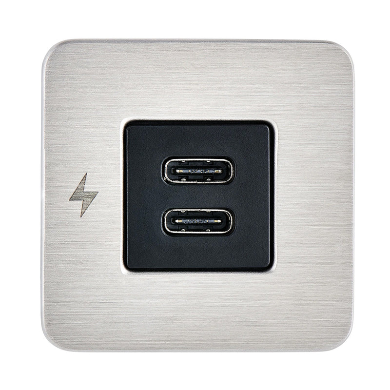 Load image into Gallery viewer, Scanstrut TILE USBC Interior Charging Socket  1224V  Stainless Steel Bezel SCTILE21
