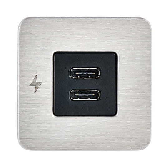 Scanstrut TILE USBC Interior Charging Socket  1224V  Stainless Steel Bezel SCTILE21