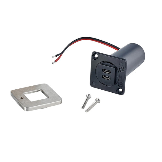 Scanstrut TILE USBC Interior Charging Socket  1224V  Stainless Steel Bezel SCTILE21