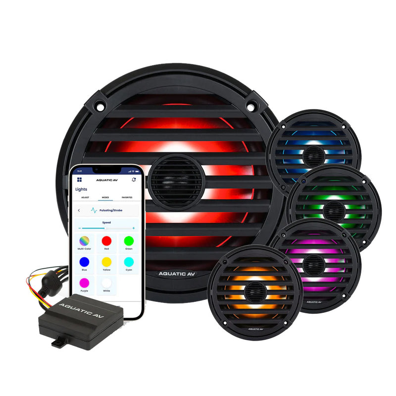 Load image into Gallery viewer, Aquatic AV ELITE 65 RGB Speakers  Black  Pair EL424

