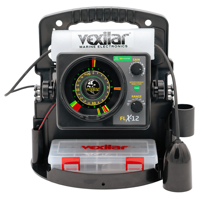 Load image into Gallery viewer, Vexilar FLX12 Pro Pack II Fishing System w12 Degree Ice Ducer PPX1212
