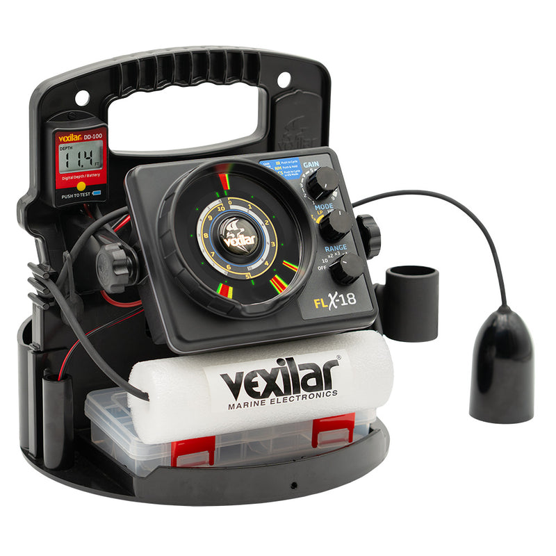 Load image into Gallery viewer, Vexilar FLX18 Pro Pack II Fishing System w12 Degree IceDucer  DD100 PPX1812
