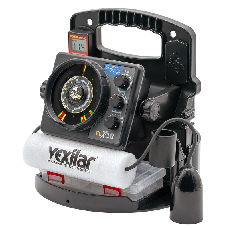 Load image into Gallery viewer, Vexilar FLX18 Pro Pack II Fishing System w12 Degree IceDucer  DD100 PPX1812

