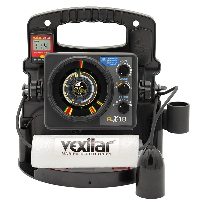 Load image into Gallery viewer, Vexilar FLX18 Pro Pack II Fishing System w12 Degree IceDucer  DD100 PPX1812
