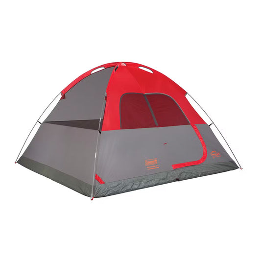Coleman 6Person Flatwoods II Lightweight Dome Camping Tent  Red 2207385