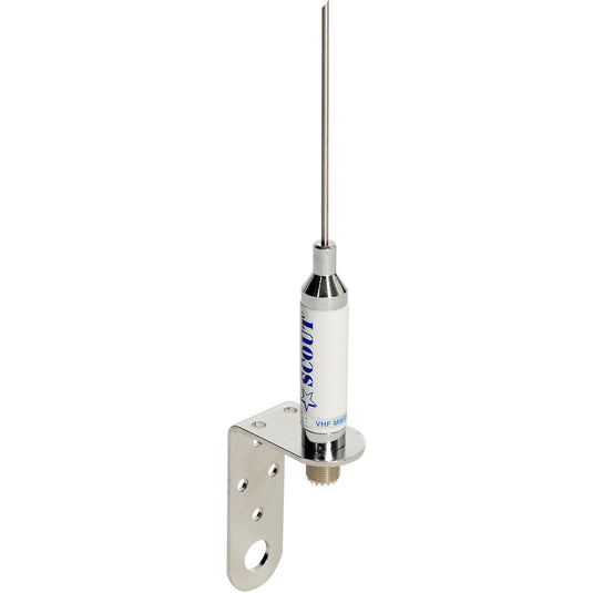 Scout 3 Stainless VHF Whip 3dB wBracket fSailboats  No Cable PF AN NVHF00012T