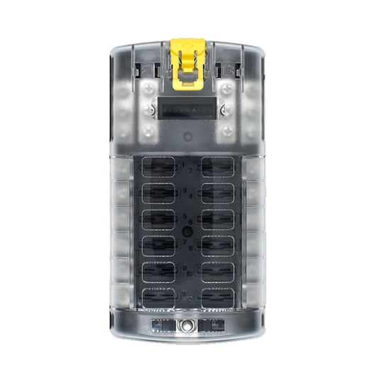 Bluewater 12 Position Fuse Block ATC wYellow Slide 32003003012