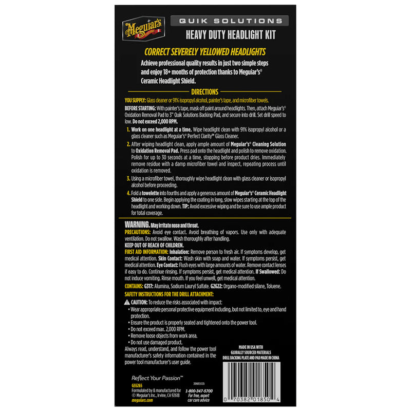 Load image into Gallery viewer, Meguiars Quik Solutions Heavy Duty Headlight Kit G55265
