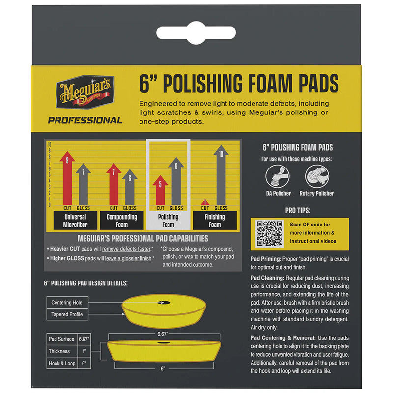 Load image into Gallery viewer, Meguiars Professional 6 Polishing Foam Pads 2Pack M6PFP2
