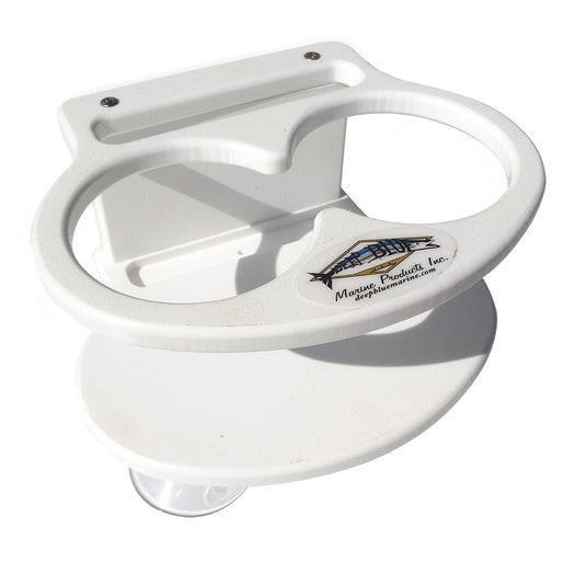 Deep Blue Marine Double Slim Can Drink Holder  Cell Phone  White DSDCELL