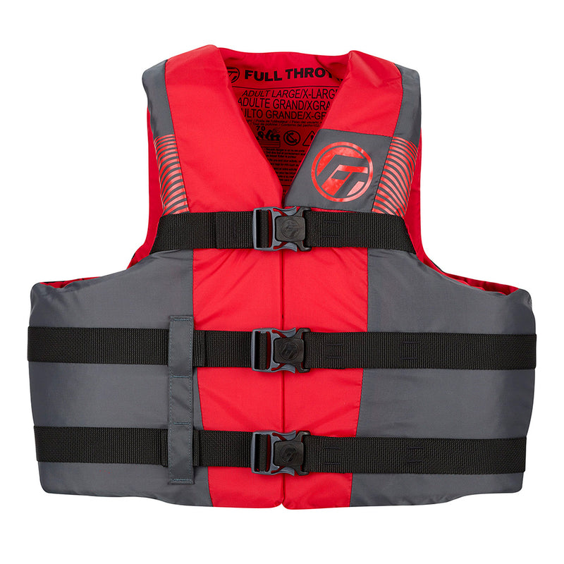 Load image into Gallery viewer, Full Throttle Adult Nylon Life Jacket  4X7X  BlackRed 11220010011026
