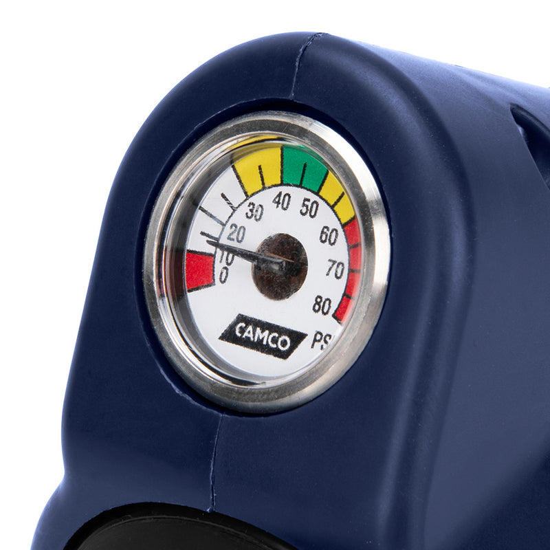 Load image into Gallery viewer, Camco 90 Degree Adjustable Water Pressure Regulator wGauge 40065
