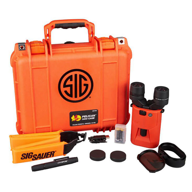 Load image into Gallery viewer, SIG SAUER ZULU6 HDX Marine Binocular wPolarized Flip Lens  16x42mm  Orange SOZ6WP16M

