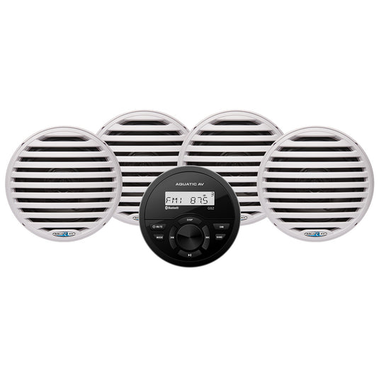 Aquatic AV GS2 Gauge Stereo  2 Pairs of EC651 65 White Speakers CK305