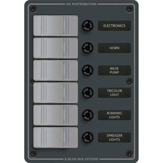 Blue Sea 8053 Slate Grey  6 Position  Vertical 8053